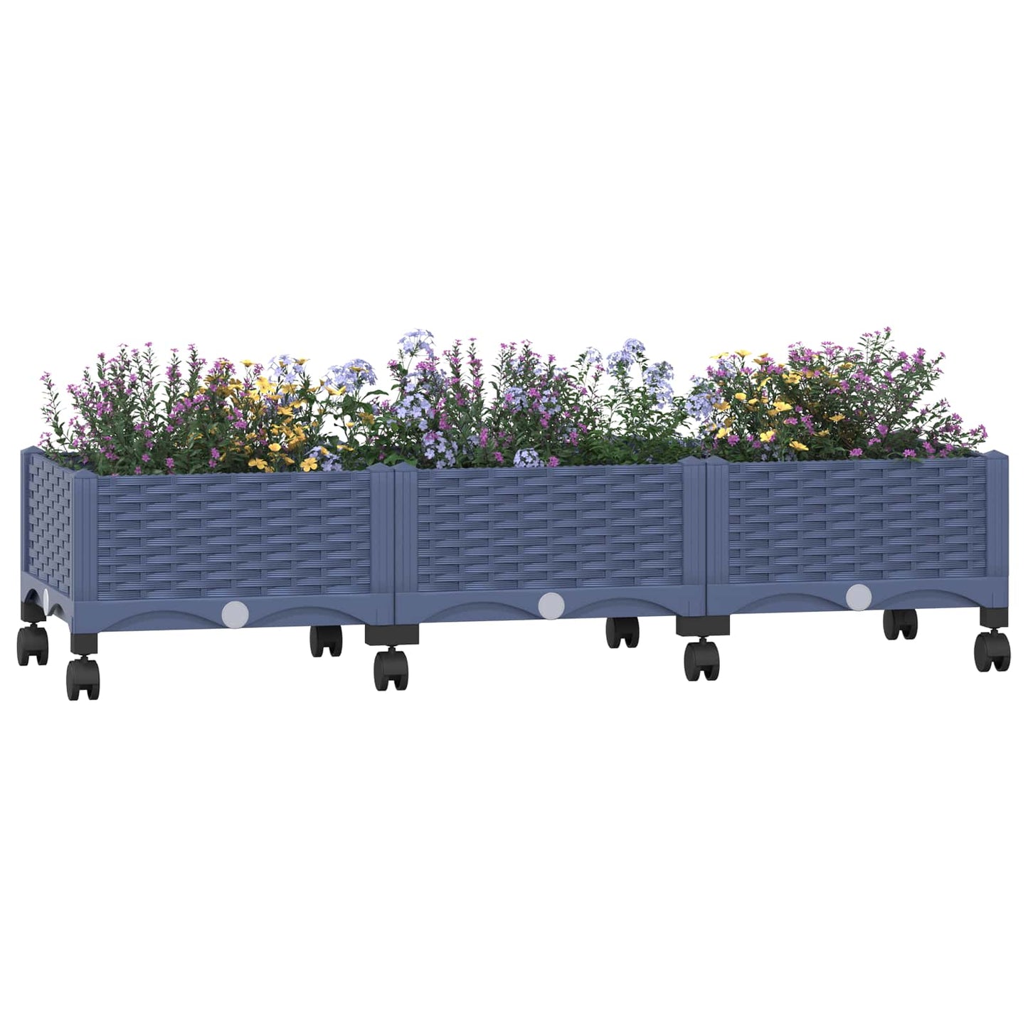 Hagekrukke med hjul Blågrå 120 x 40 x 33 cm PP