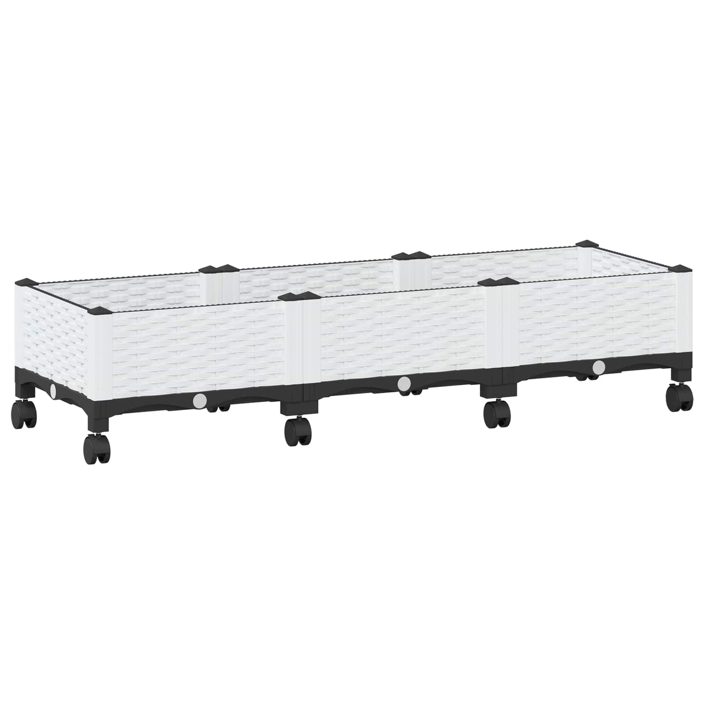 Hagekrukke med hjul Hvit 120 x 40 x 33 cm PP