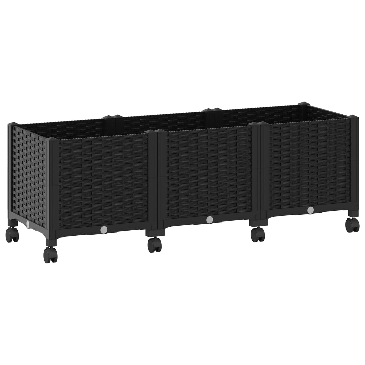 Hagekrukke med hjul Svart 120 x 40 x 44 cm PP