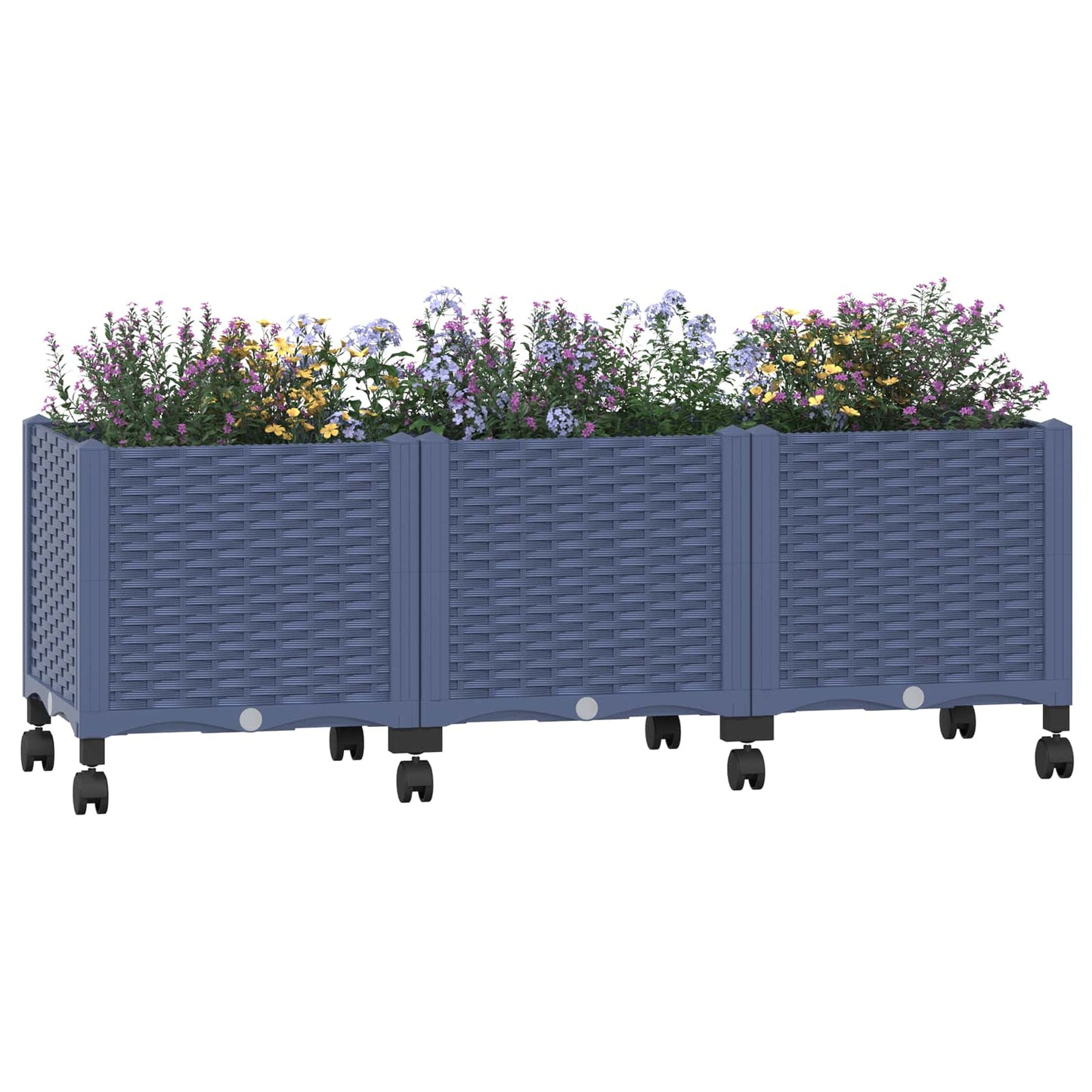 Hagekrukke med hjul Blågrå 120 x 40 x 48 cm PP