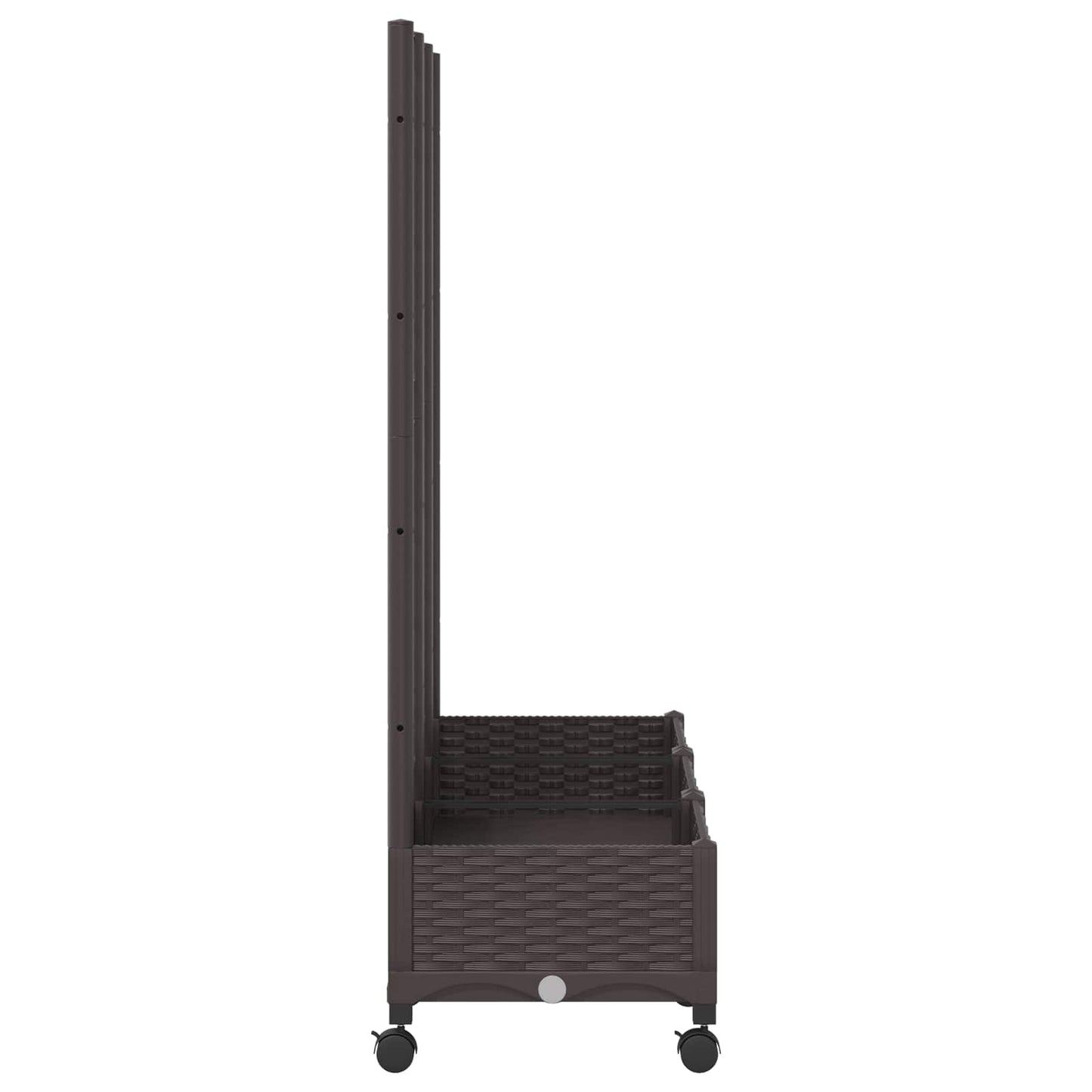 Hageplanter med espalier og hjul Brun 120 x 40 x 131,5 cm PP