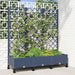 Hageplanter med espalier og hjul Blågrå 120 x 40 x 131,5 cm PP