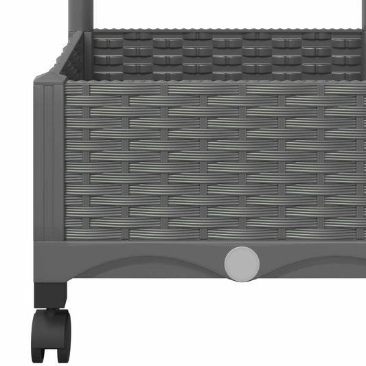 Hageplanter med espalier og hjul Lysegrå 120 x 40 x 131,5 cm PP