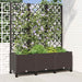 Hageplanter med espalier og hjul Brun 120 x 40 x 146 cm PP