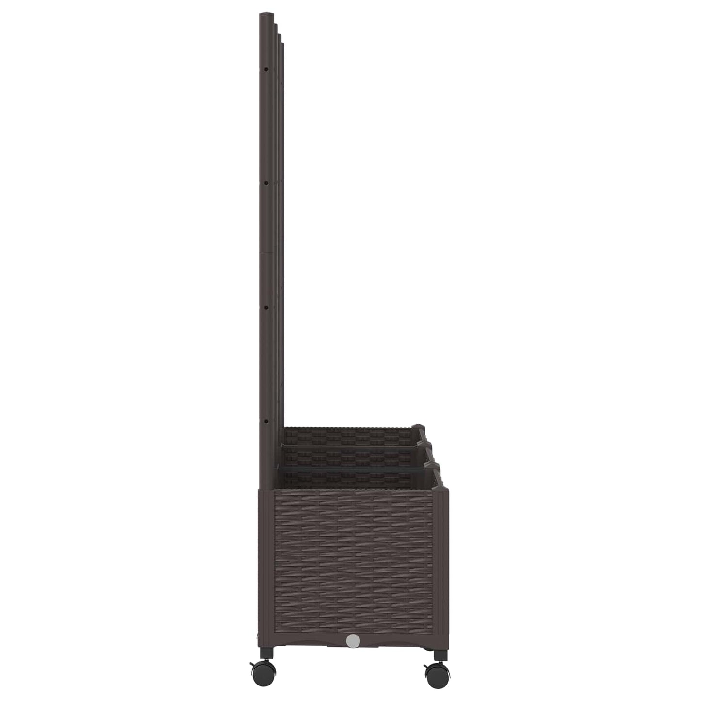 Hageplanter med espalier og hjul Brun 120 x 40 x 146 cm PP