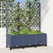 Hageplanter med espalier og hjul Blågrå 120 x 40 x 146 cm PP