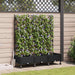Hageplanter med espalier og hjul 3 stk. Svart PP