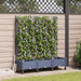 Hageplanter med espalier og hjul 3 stk. Grå 120 x 40 x 131,5 cm