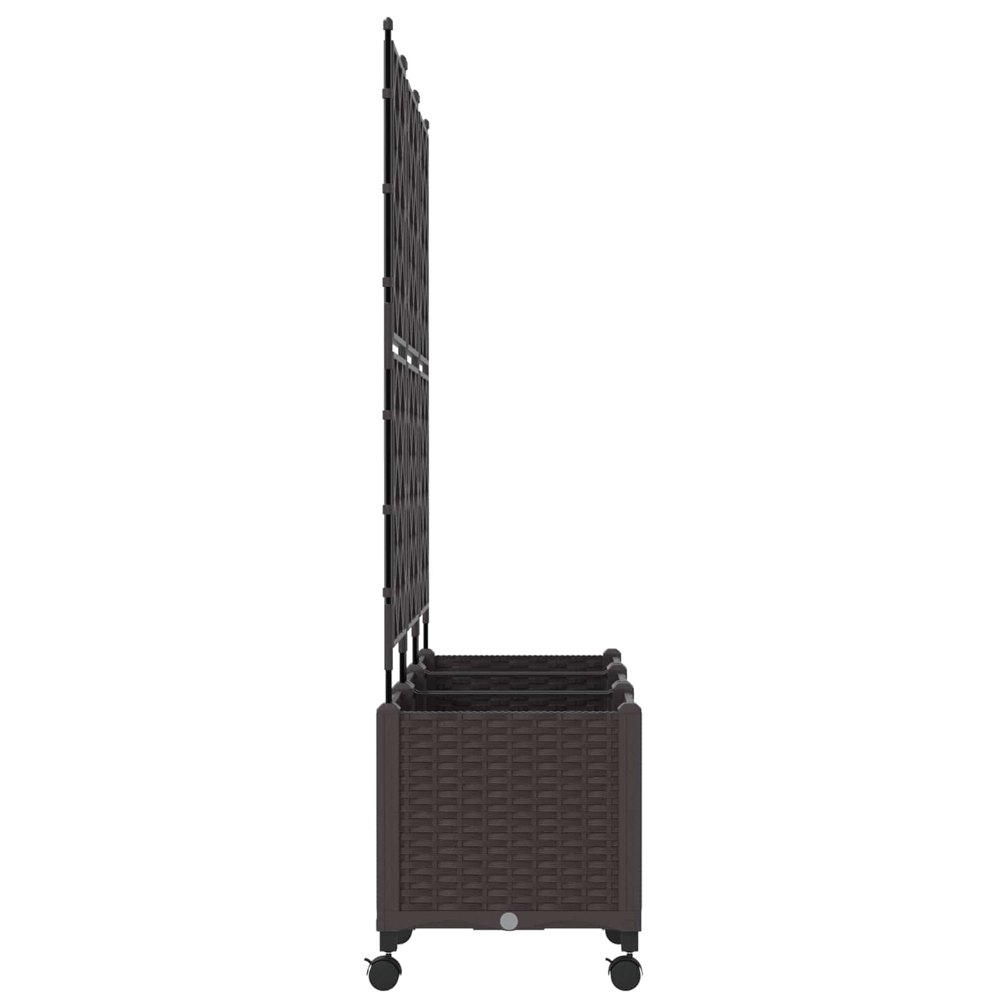 Hageplanter med espalier og hjul 3 stk. Brun 120 x 40 x 149 cm