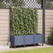 Hageplanter med espalier og hjul 3 stk. Grå 120 x 40 x 149 cm
