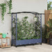 Hevet Bed med Trellis og Tak Grå 169 x 40 x 129 cm PP