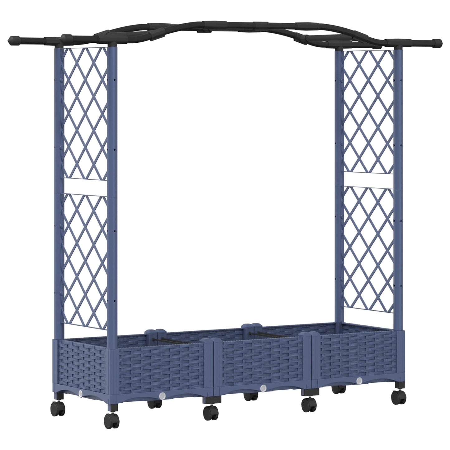 Hevet Bed med Trellis og Tak Grå 169 x 40 x 129 cm PP