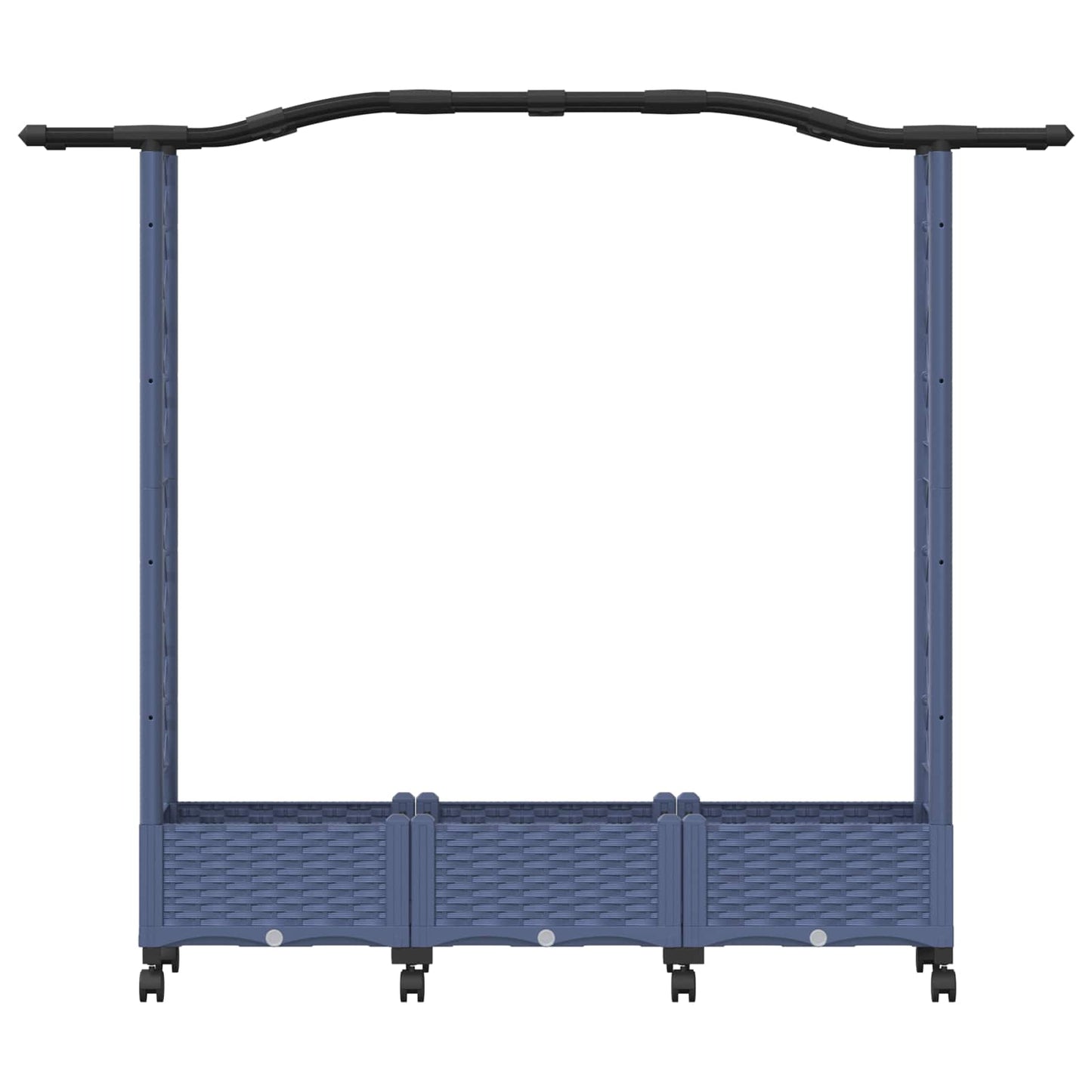 Hevet Bed med Trellis og Tak Grå 169 x 40 x 129 cm PP