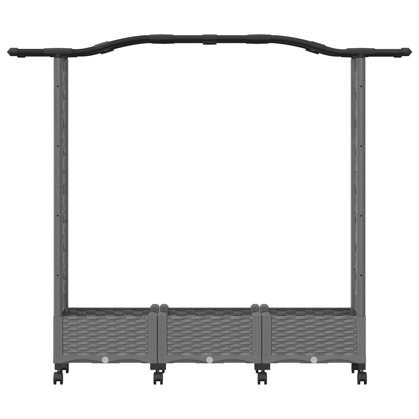 Hevet Bed med Trellis og Tak Lysegrå 169 x 40 x 129 cm PP