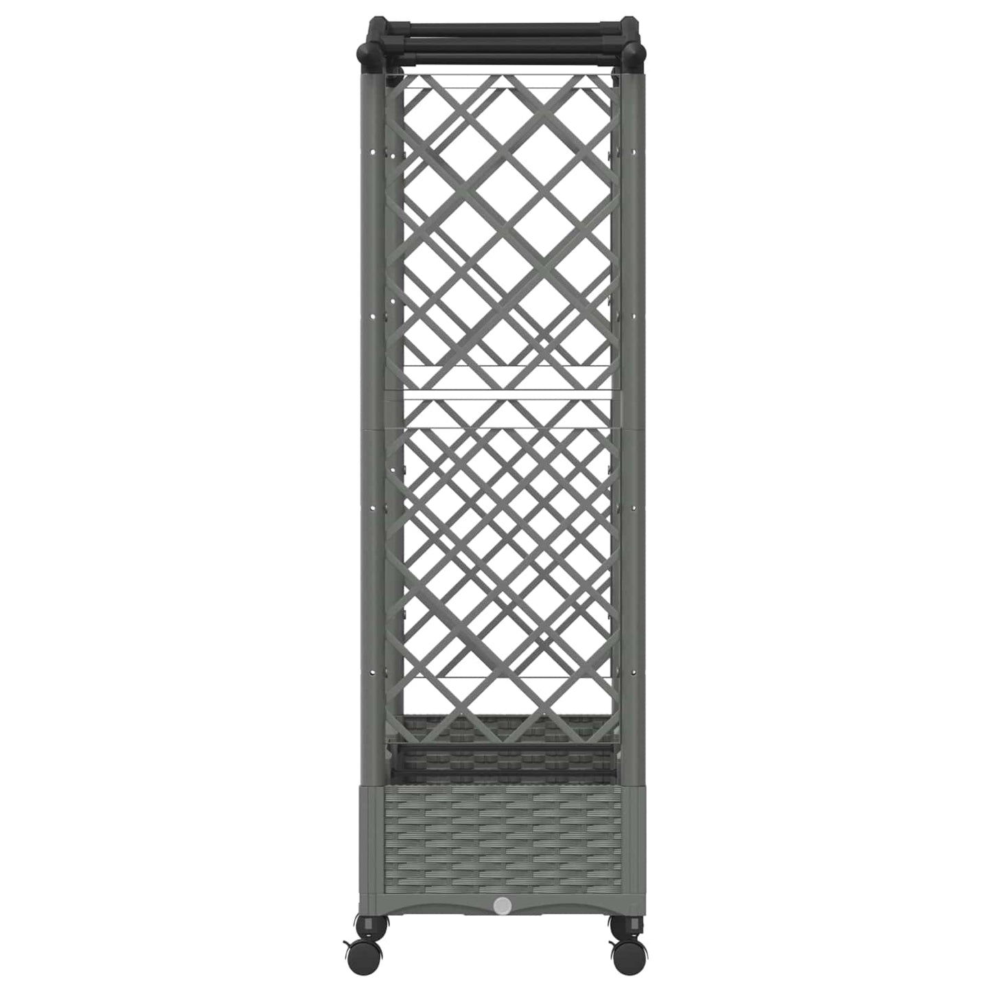 Hevet Bed med Trellis og Tak Lysegrå 169 x 40 x 129 cm PP