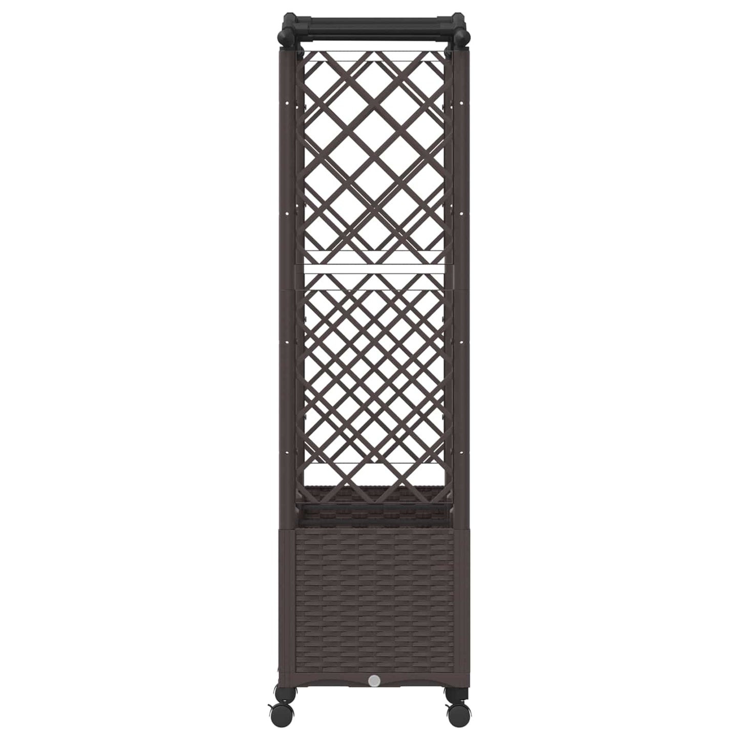 Hevet Bed med Trellis og Tak Brun 164 x 40 x 144 cm PP