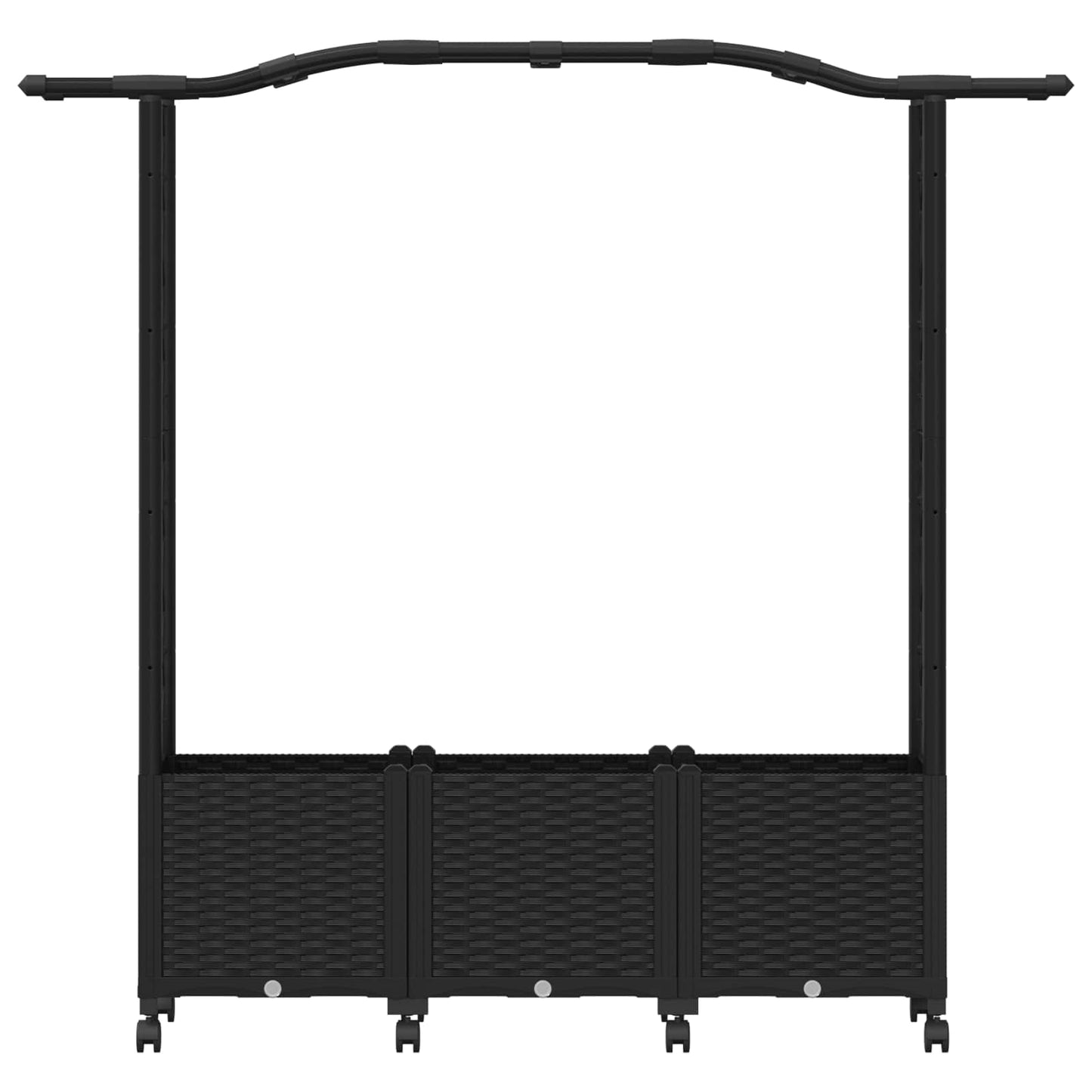 Hevet Bed med Trellis og Tak Svart 164 x 40 x 144 cm PP