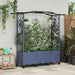Hevet Bed med Trellis og Tak Grå 164 x 40 x 144 cm PP