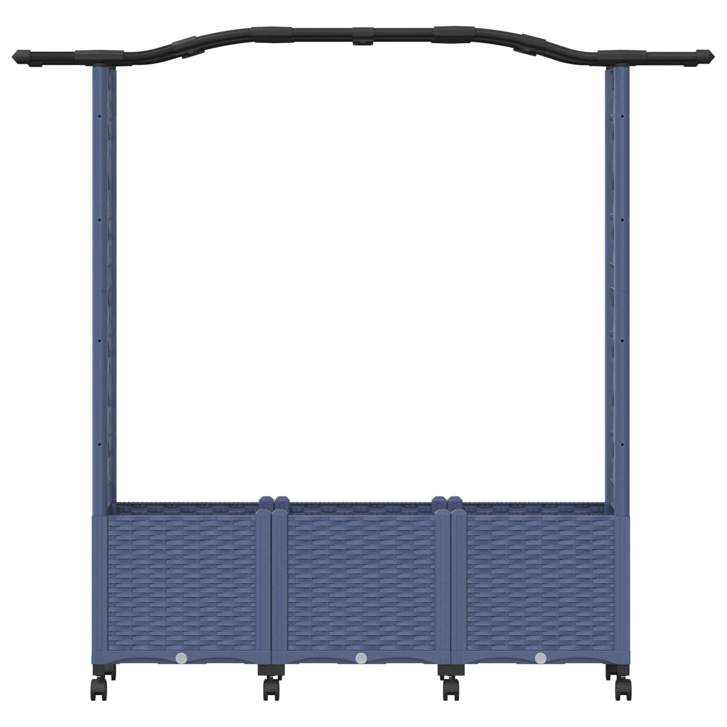 Hevet Bed med Trellis og Tak Grå 164 x 40 x 144 cm PP