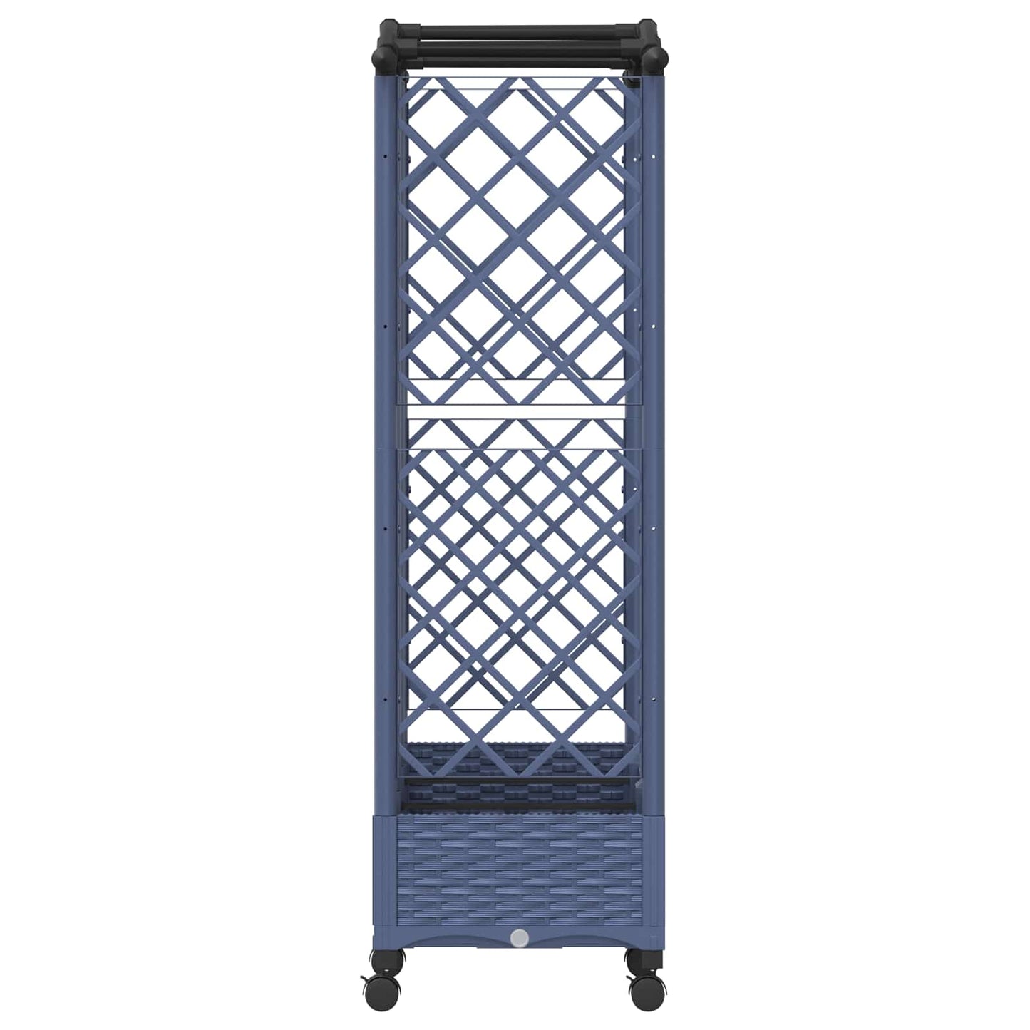 Hevet Bed med Trellis og Tak Grå 163 x 40 x 129 cm PP