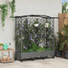 Hevet Bed med Trellis og Tak Lysegrå 163 x 40 x 129 cm PP
