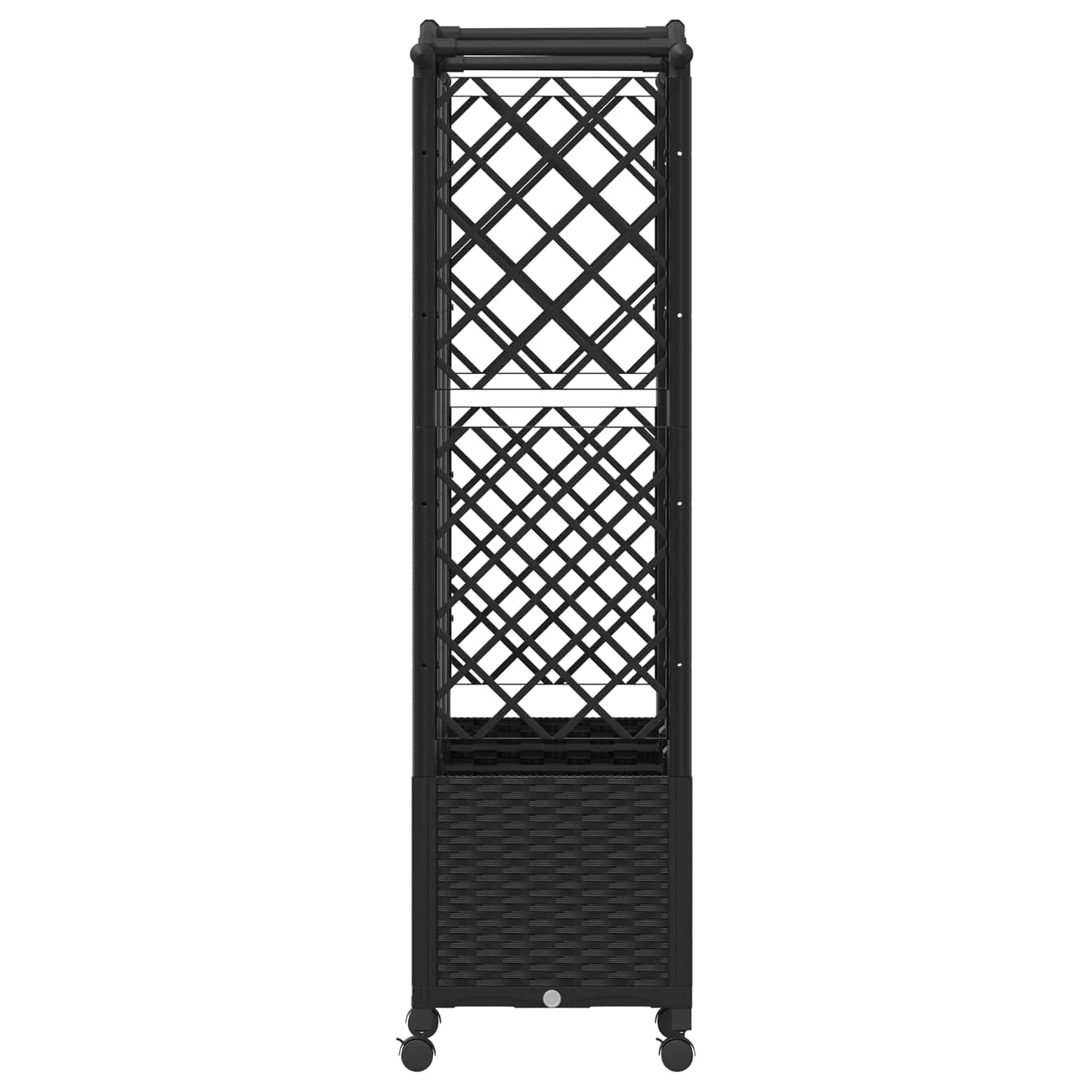 Hevet Bed med Trellis og Tak Svart 163 x 40 x 144 cm PP