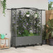Hevet Bed med Trellis og Tak Lysegrå 163 x 40 x 144 cm PP