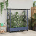 Hevet Bed med Trellis og Tak Grå 164 x 40 x 127 cm PP