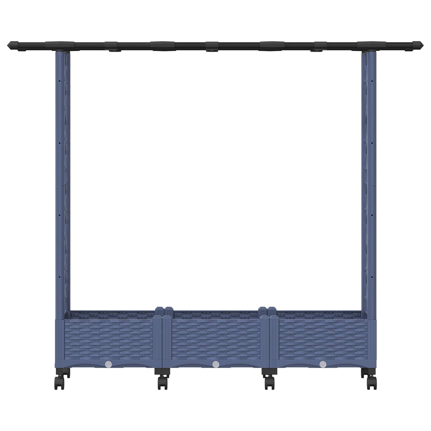 Hevet Bed med Trellis og Tak Grå 164 x 40 x 127 cm PP