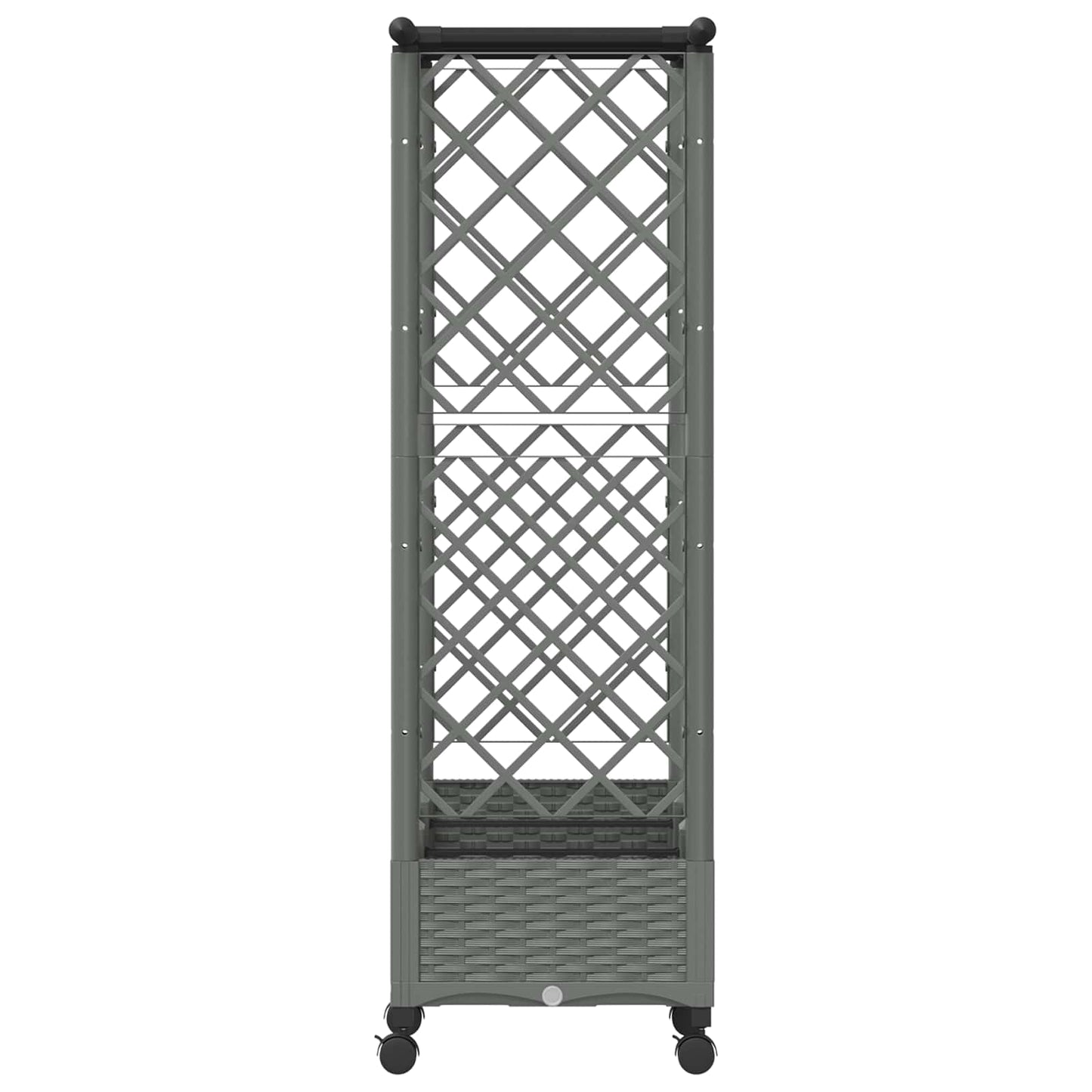 Hevet Bed med Trellis og Tak Lysegrå 164 x 40 x 127 cm PP