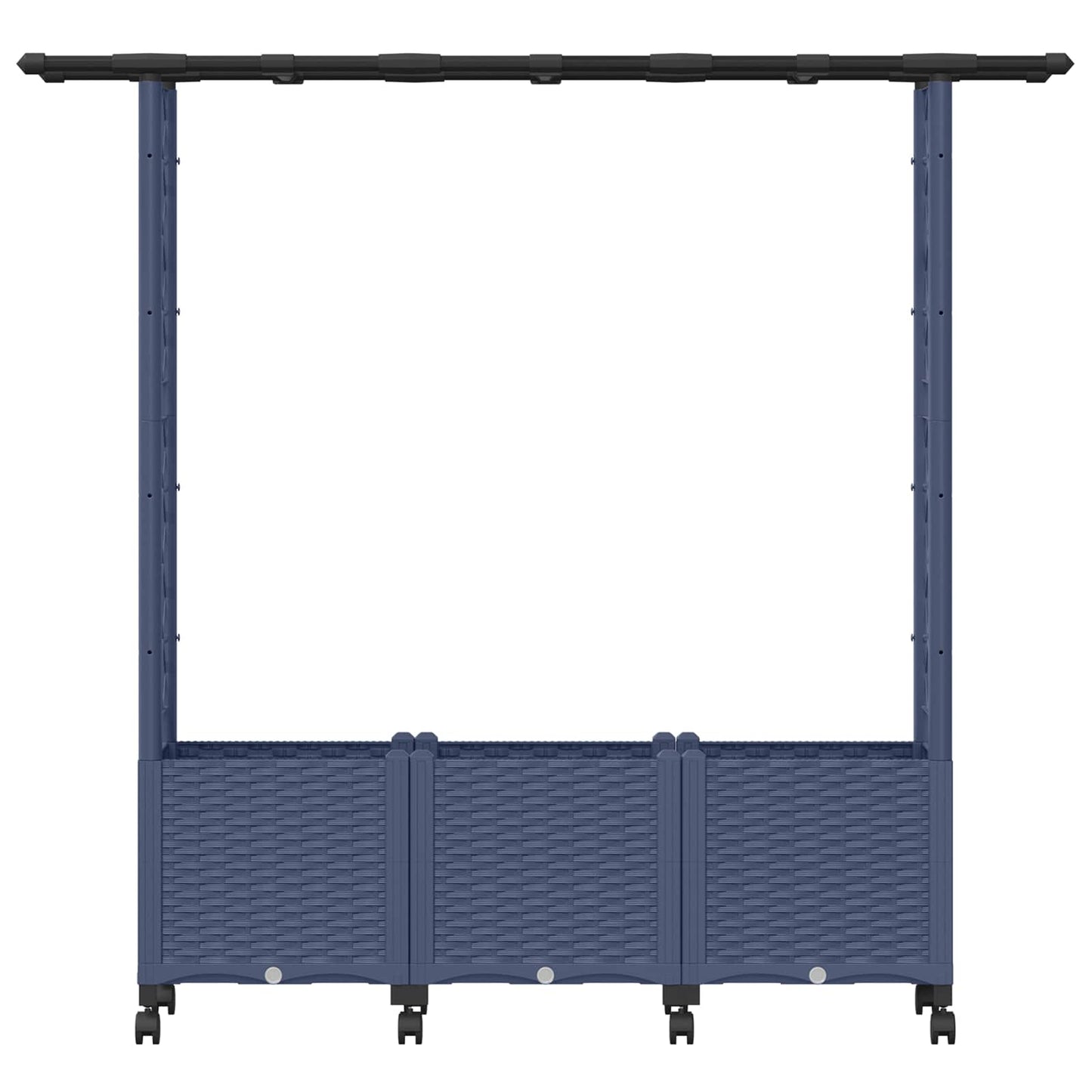 Hevet Bed med Trellis og Tak Grå 162,5 x 40 x 142 cm PP