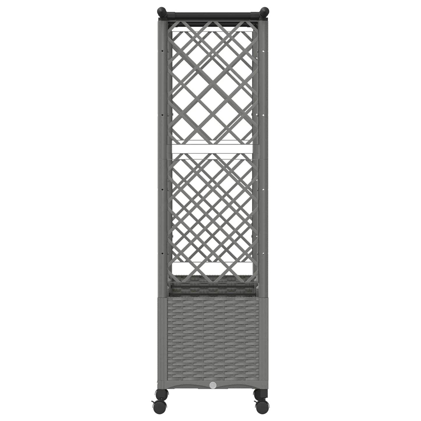 Hevet Bed med Trellis og Tak Lysegrå 162,5 x 40 x 142 cm PP