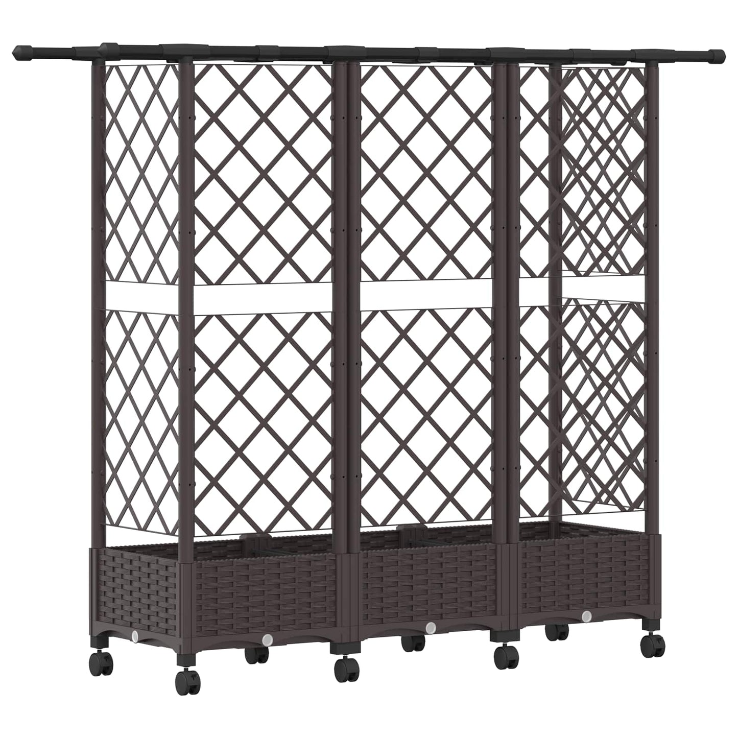 Hevet Bed med Trellis og Tak Brun 164 x 40 x 127 cm PP