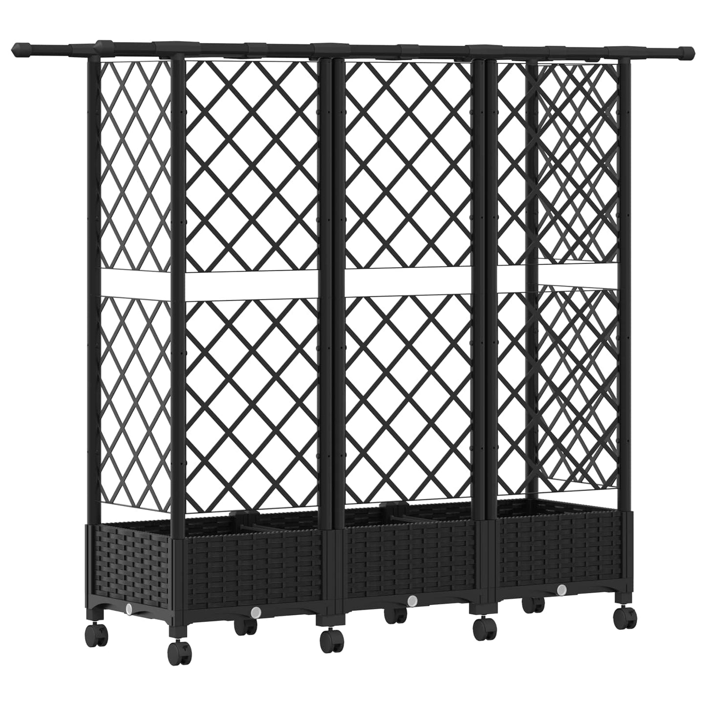 Hevet Bed med Trellis og Tak Svart 164 x 40 x 127 cm PP