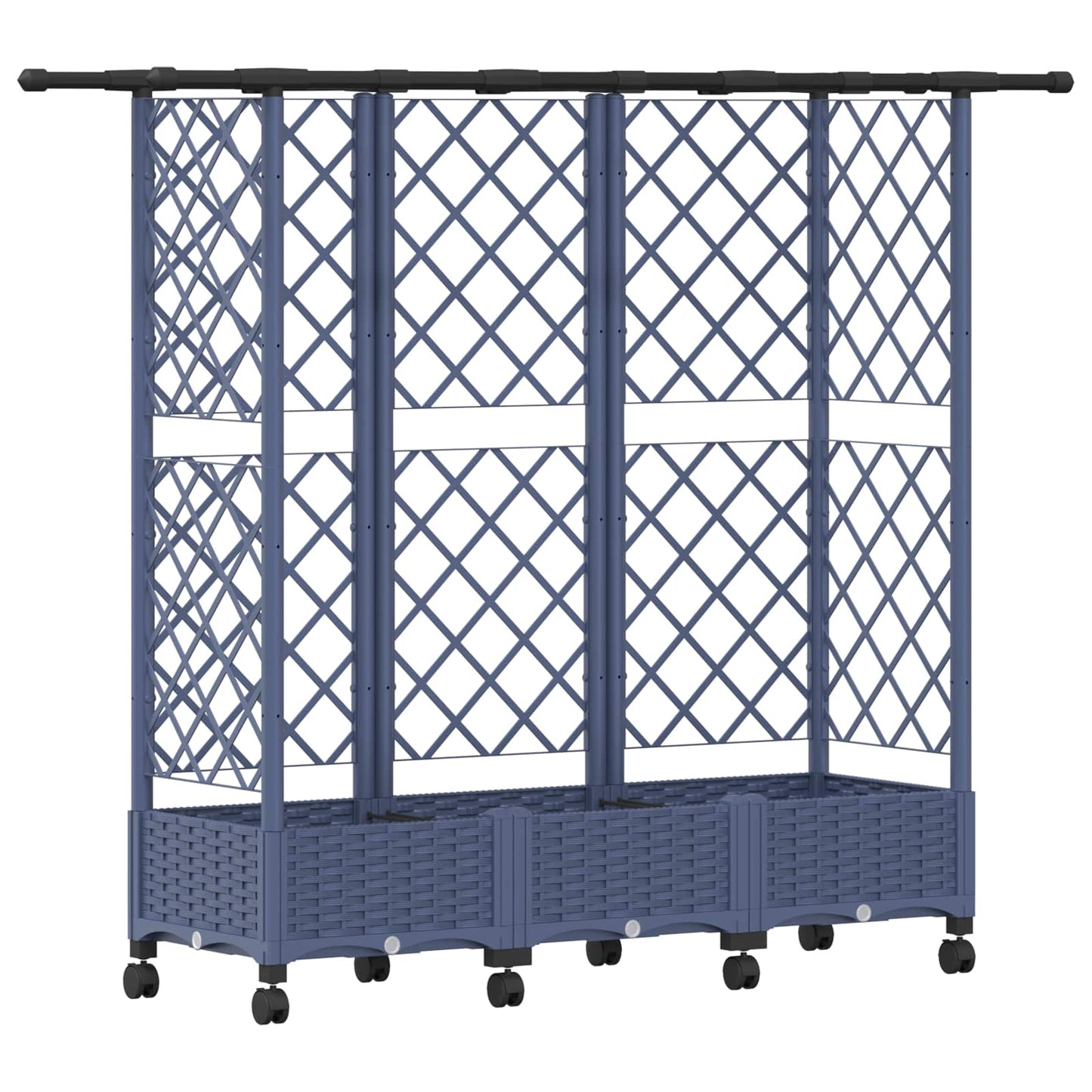 Hevet Bed med Trellis og Tak Grå 164 x 40 x 127 cm PP
