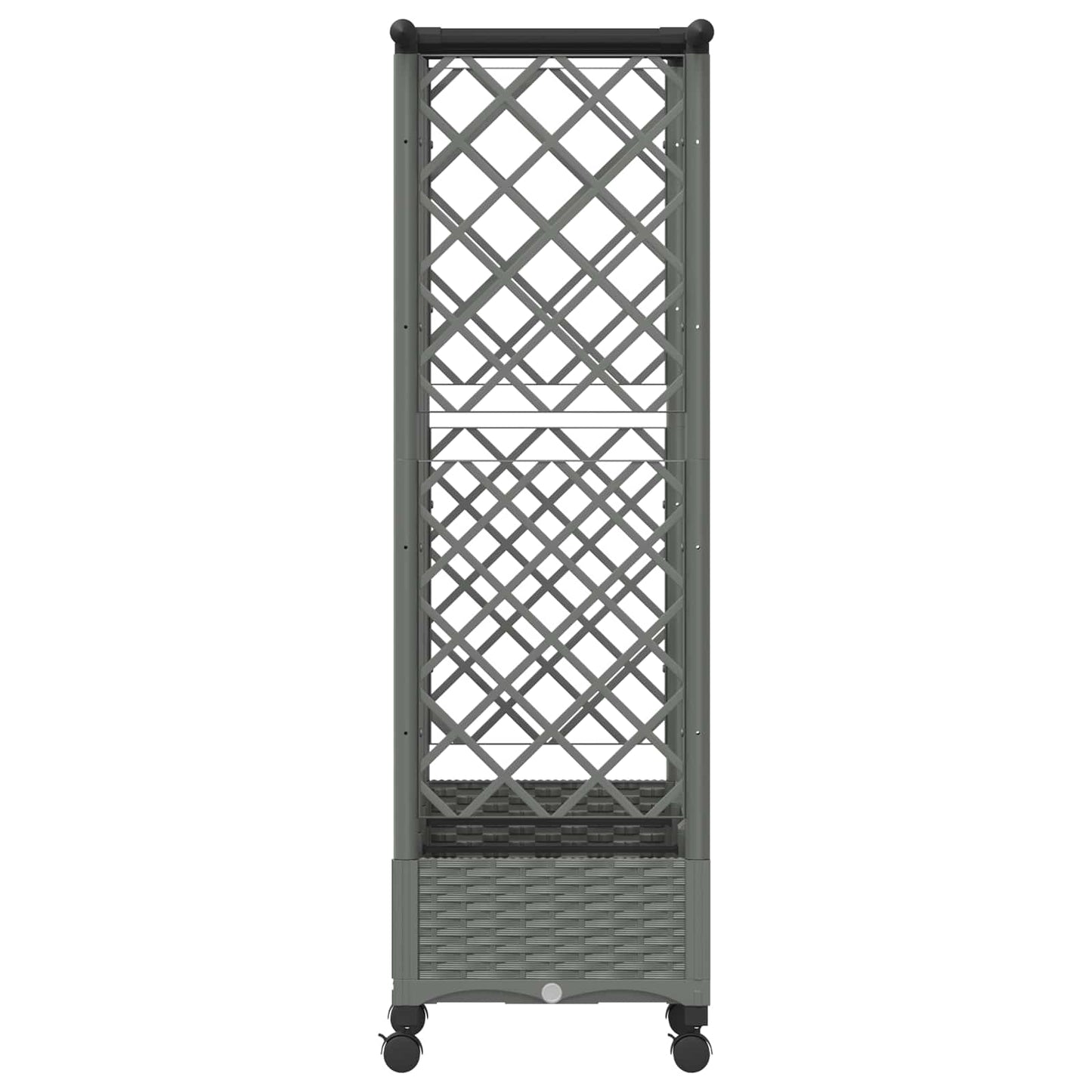 Hevet Bed med Trellis og Tak Lysegrå 164 x 40 x 127 cm PP