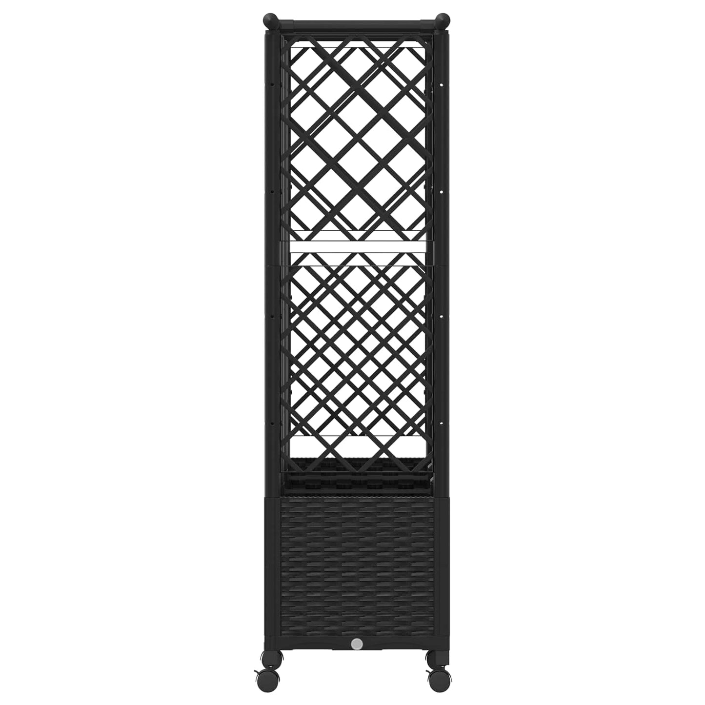 Hevet Bed med Trellis og Tak Svart 163,5 x 40 x 142 cm PP
