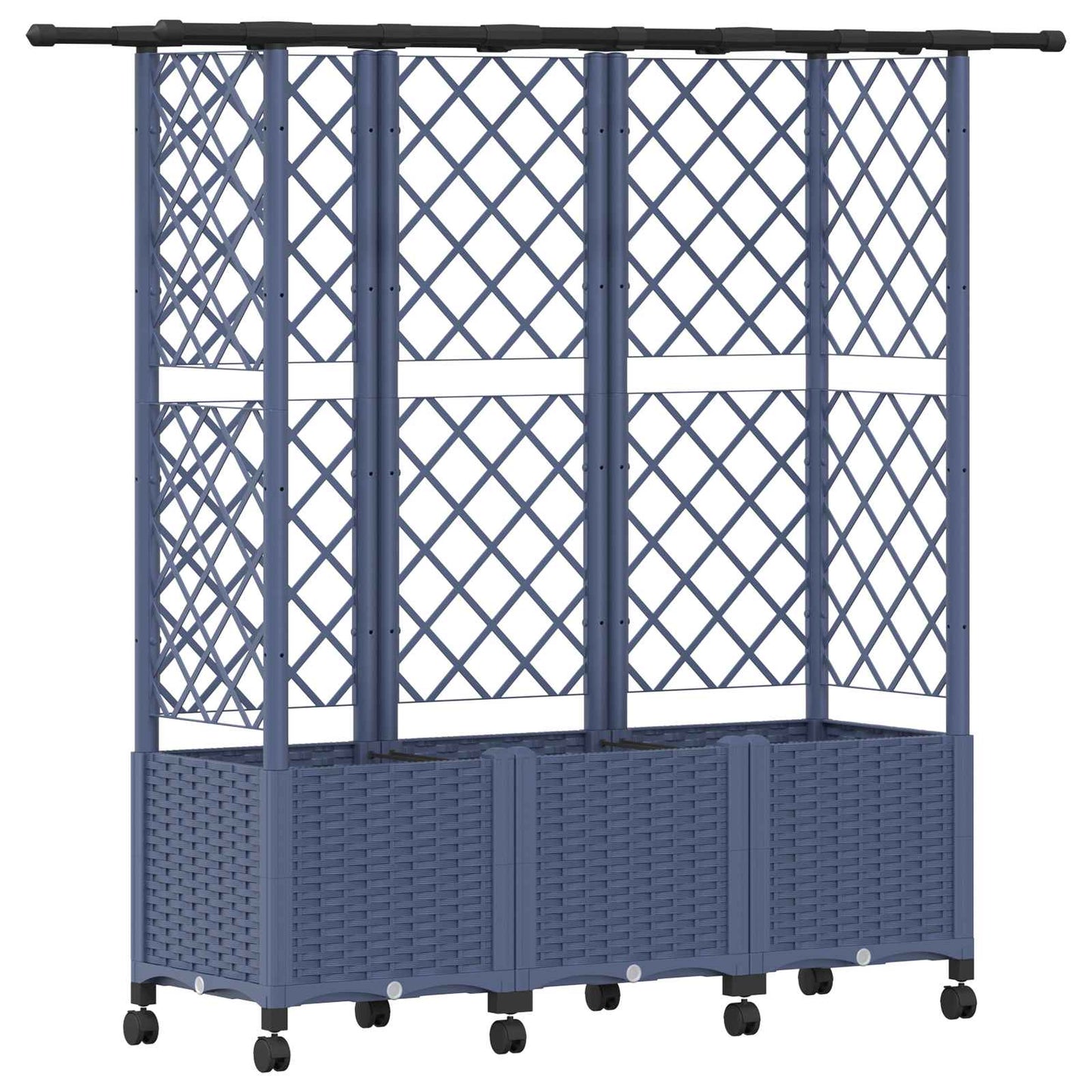 Hevet Bed med Trellis og Tak Grå 163,5 x 40 x 142 cm PP