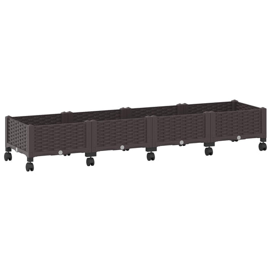 Hagekrukke med hjul Brun 160 x 40 x 29 cm PP
