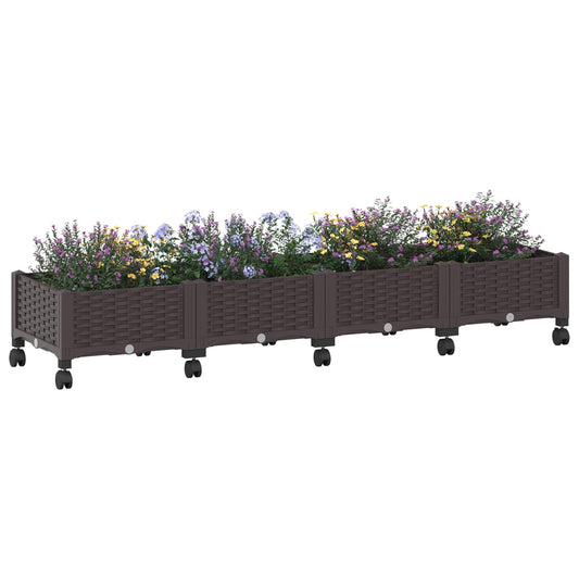 Hagekrukke med hjul Brun 160 x 40 x 29 cm PP