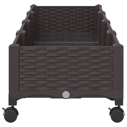 Hagekrukke med hjul Brun 160 x 40 x 29 cm PP