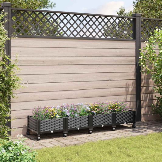 Hagekrukke med hjul Svart 160 x 40 x 29 cm PP
