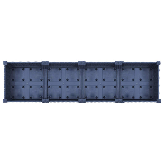 Hagekrukke med hjul Blågrå 160 x 40 x 33 cm PP