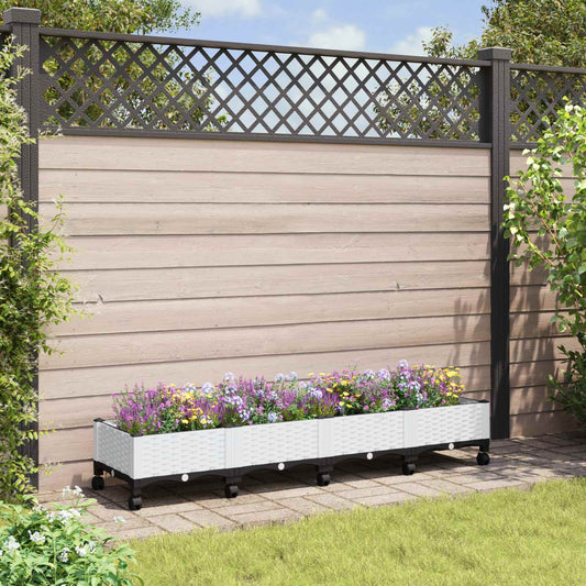 Hagekrukke med hjul Hvit 160 x 40 x 33 cm PP