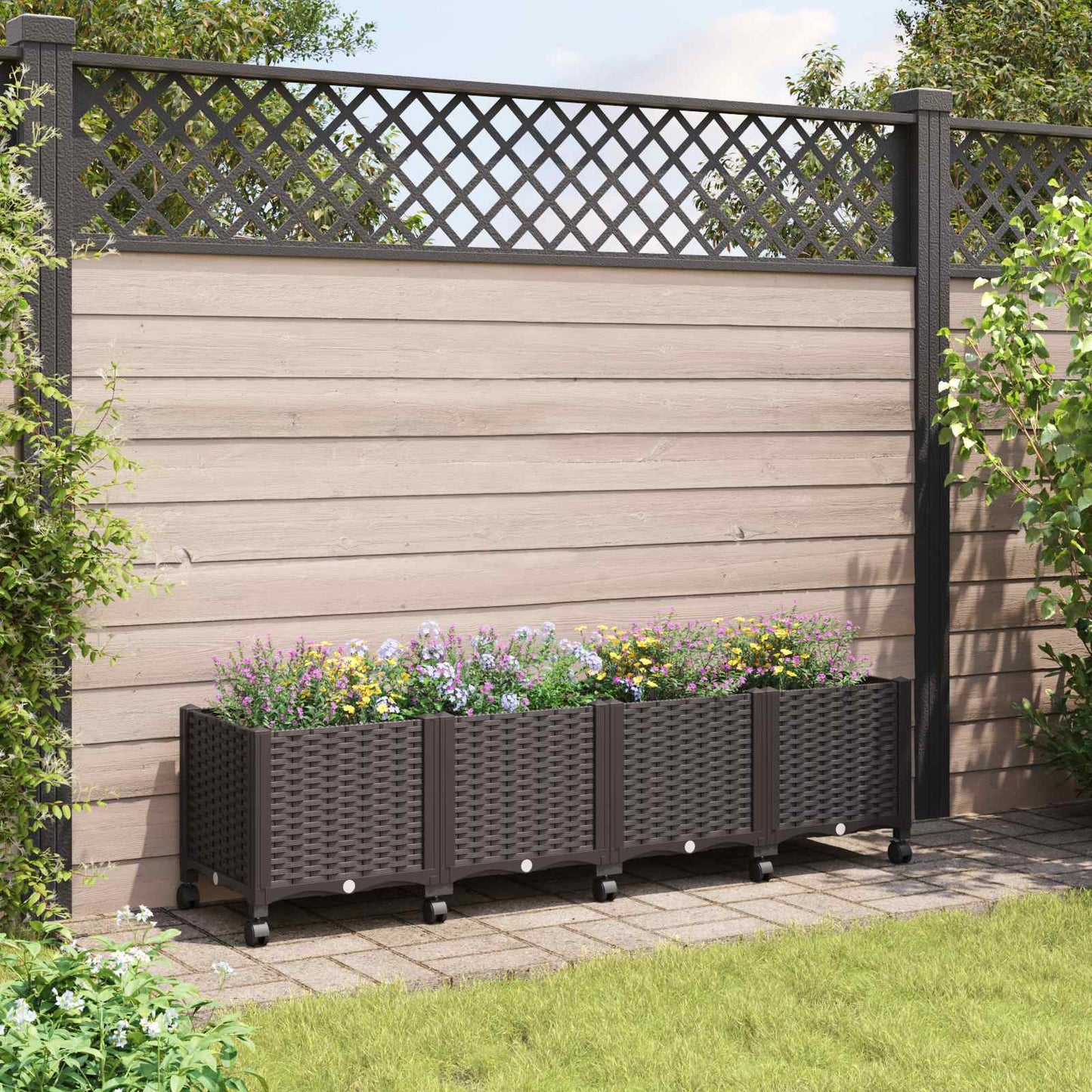Hagekrukke med hjul Brun 160 x 40 x 44 cm PP