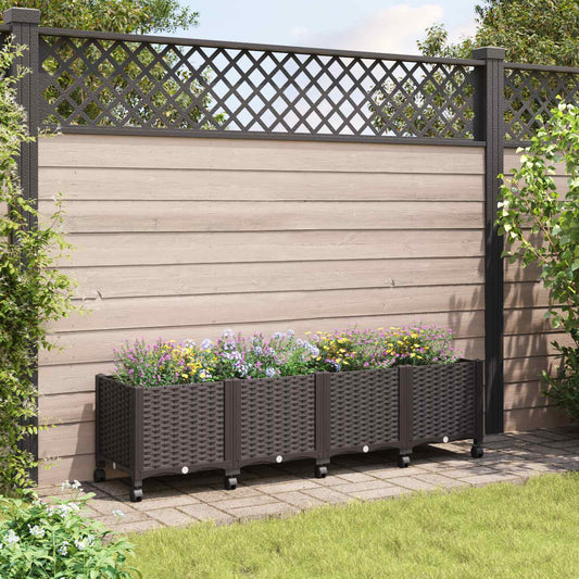 Hagekrukke med hjul Brun 160 x 40 x 44 cm PP
