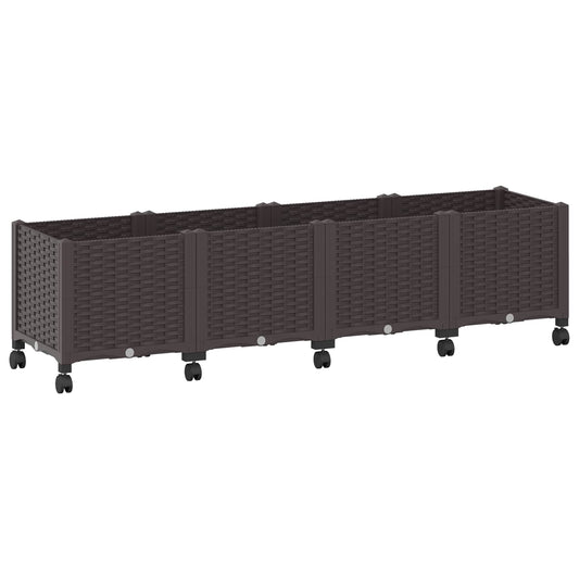 Hagekrukke med hjul Brun 160 x 40 x 44 cm PP