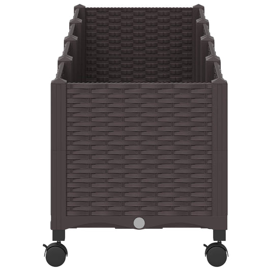 Hagekrukke med hjul Brun 160 x 40 x 44 cm PP