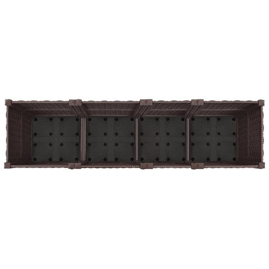 Hagekrukke med hjul Brun 160 x 40 x 44 cm PP