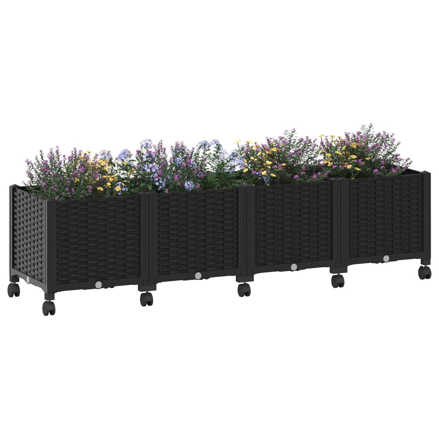 Hagekrukke med hjul Svart 160 x 40 x 44 cm PP